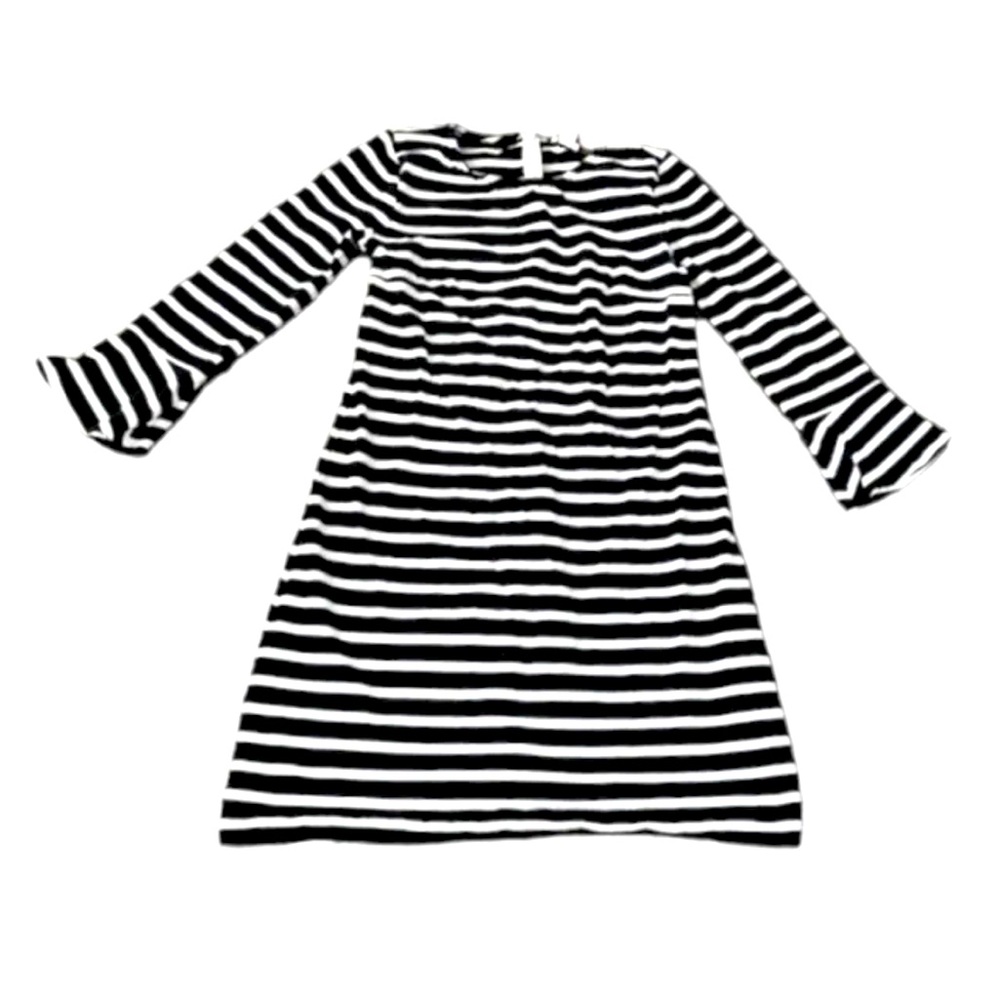 J.Crew Women Black and White Striped Casual Long Sleeved Dress, Size XS